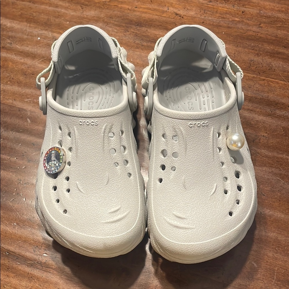 Crocs Kids' Grey Clogs with Charms
